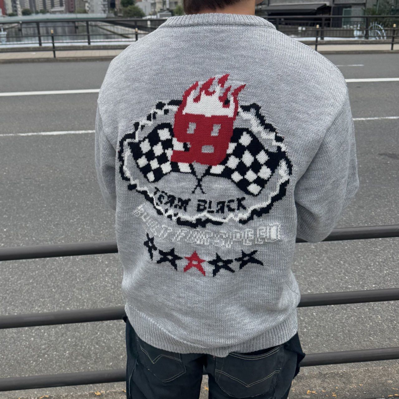 英文字圖案針織衫 BY-469T