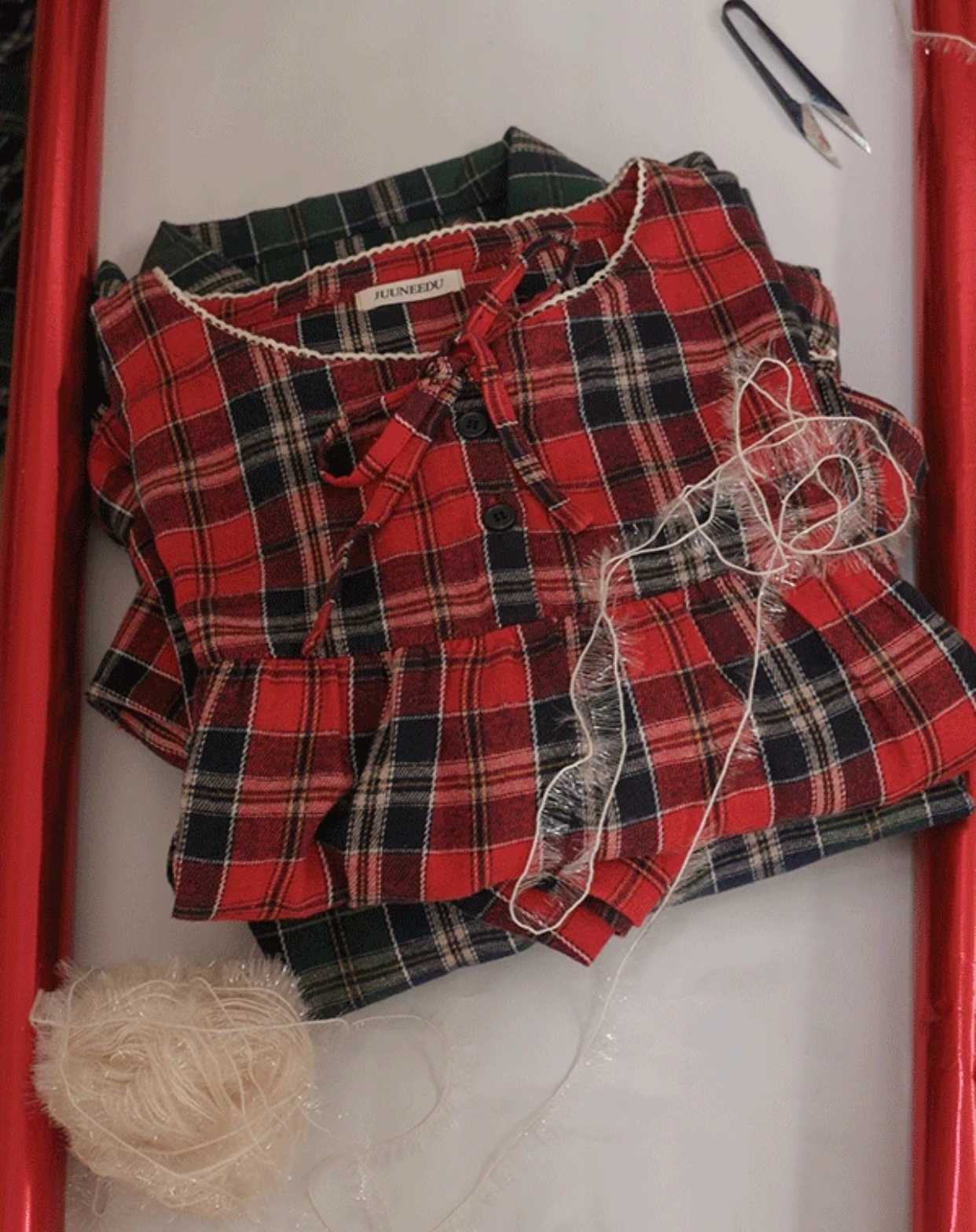 【現貨】韓國JUUNEEDU睡衣｜J'eu 格紋情侶睡衣套裝（最後一套）