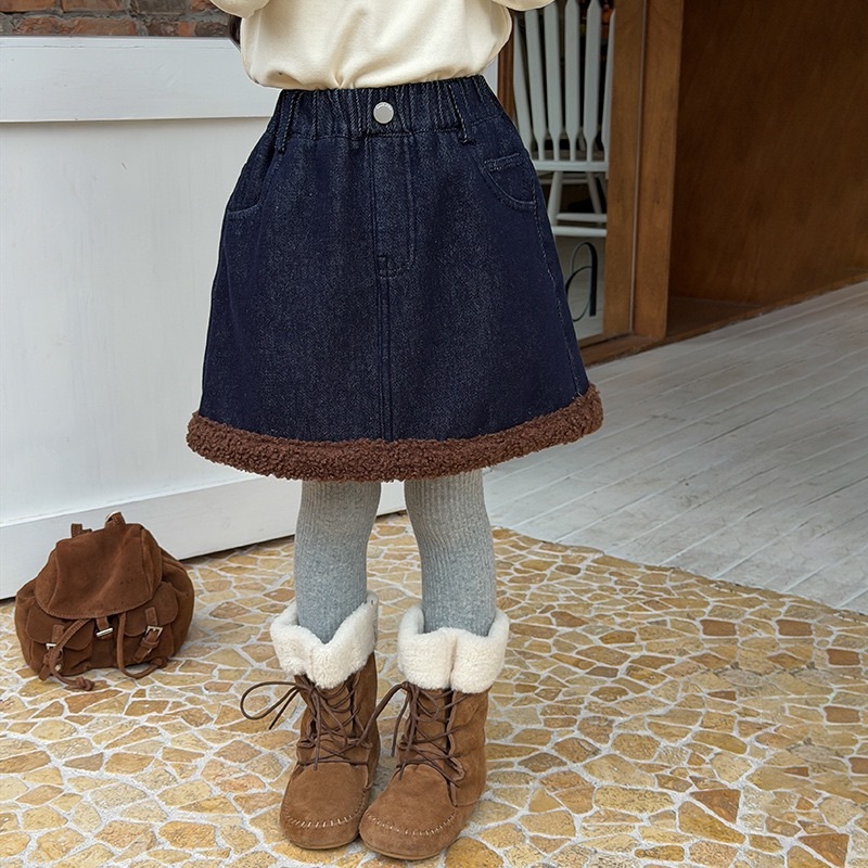 誰能拒絕A字奧利絨牛仔裙