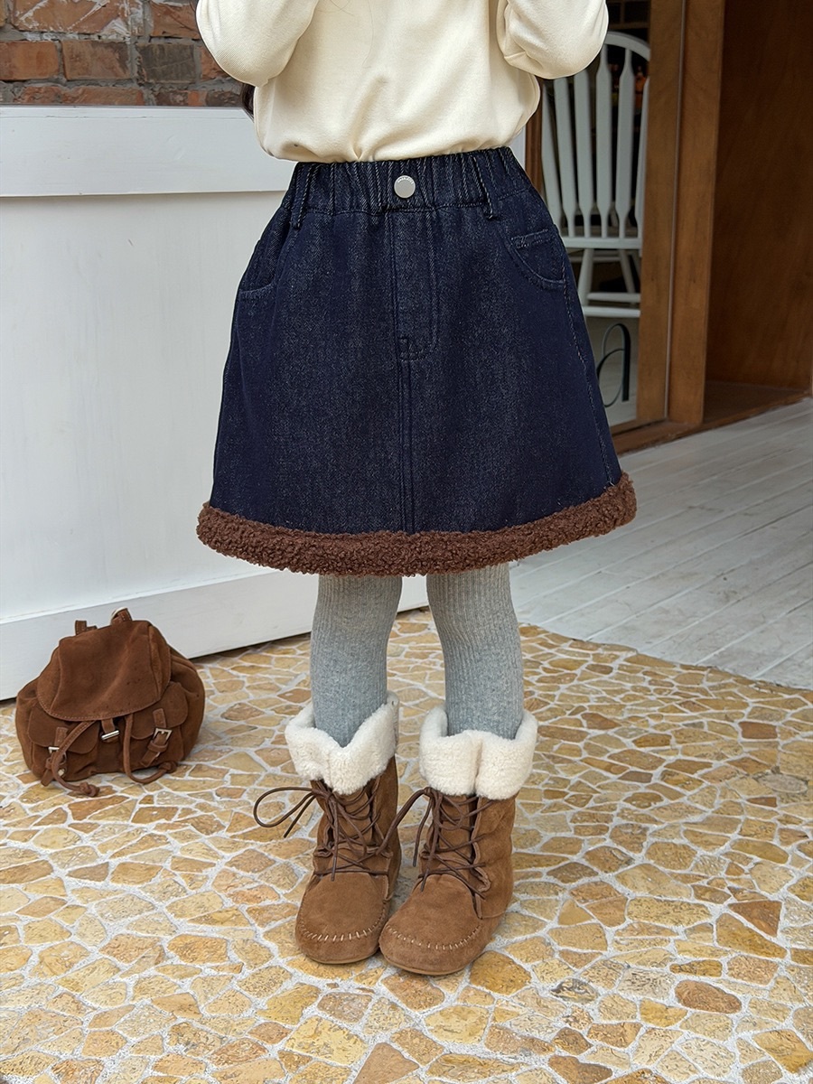 誰能拒絕A字奧利絨牛仔裙