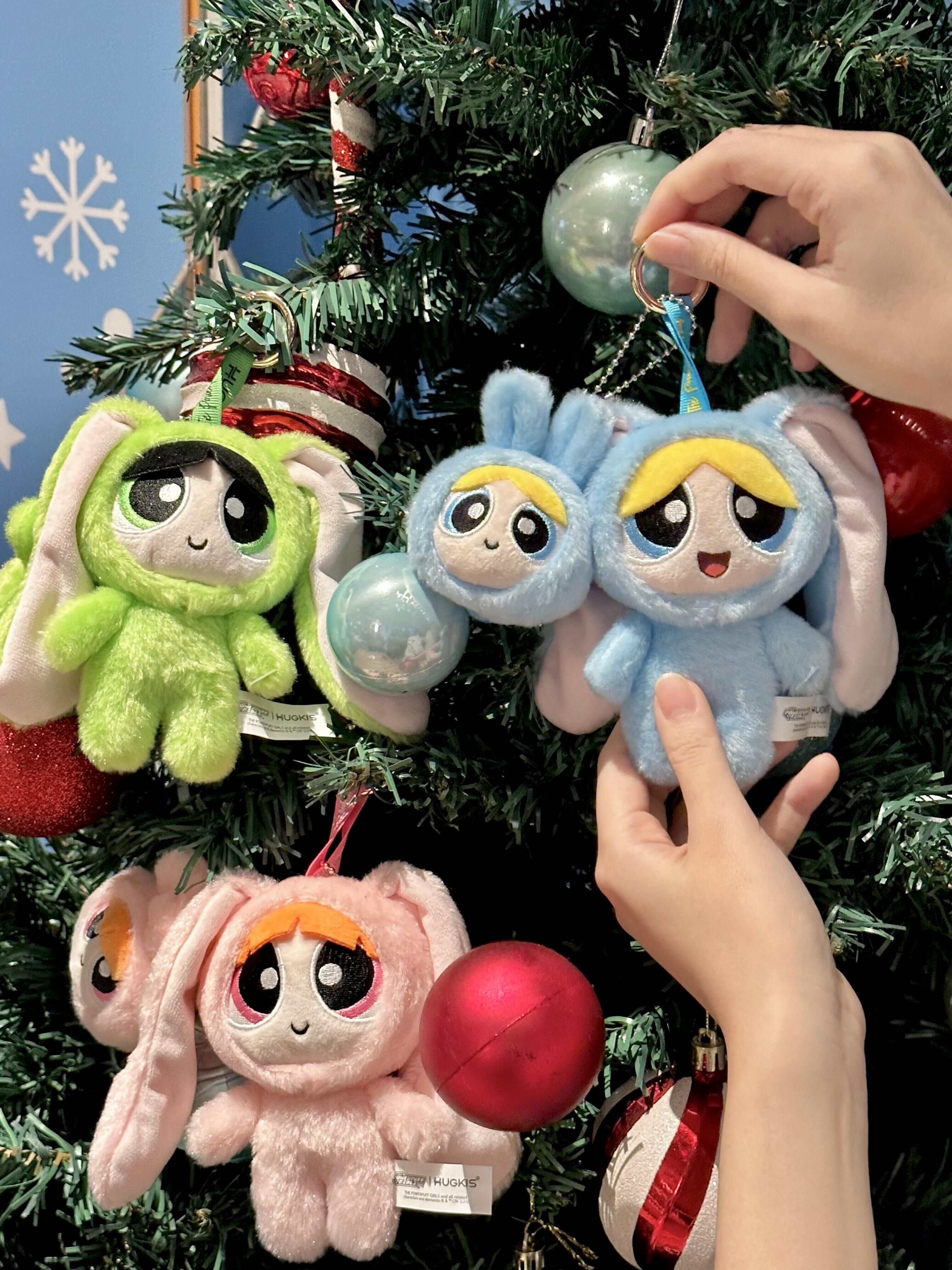 代購- <500元左右交換禮物>飛天小女警 可愛兔子 包包掛件+磁吸掛件 毛絨公仔 12cm+6cm