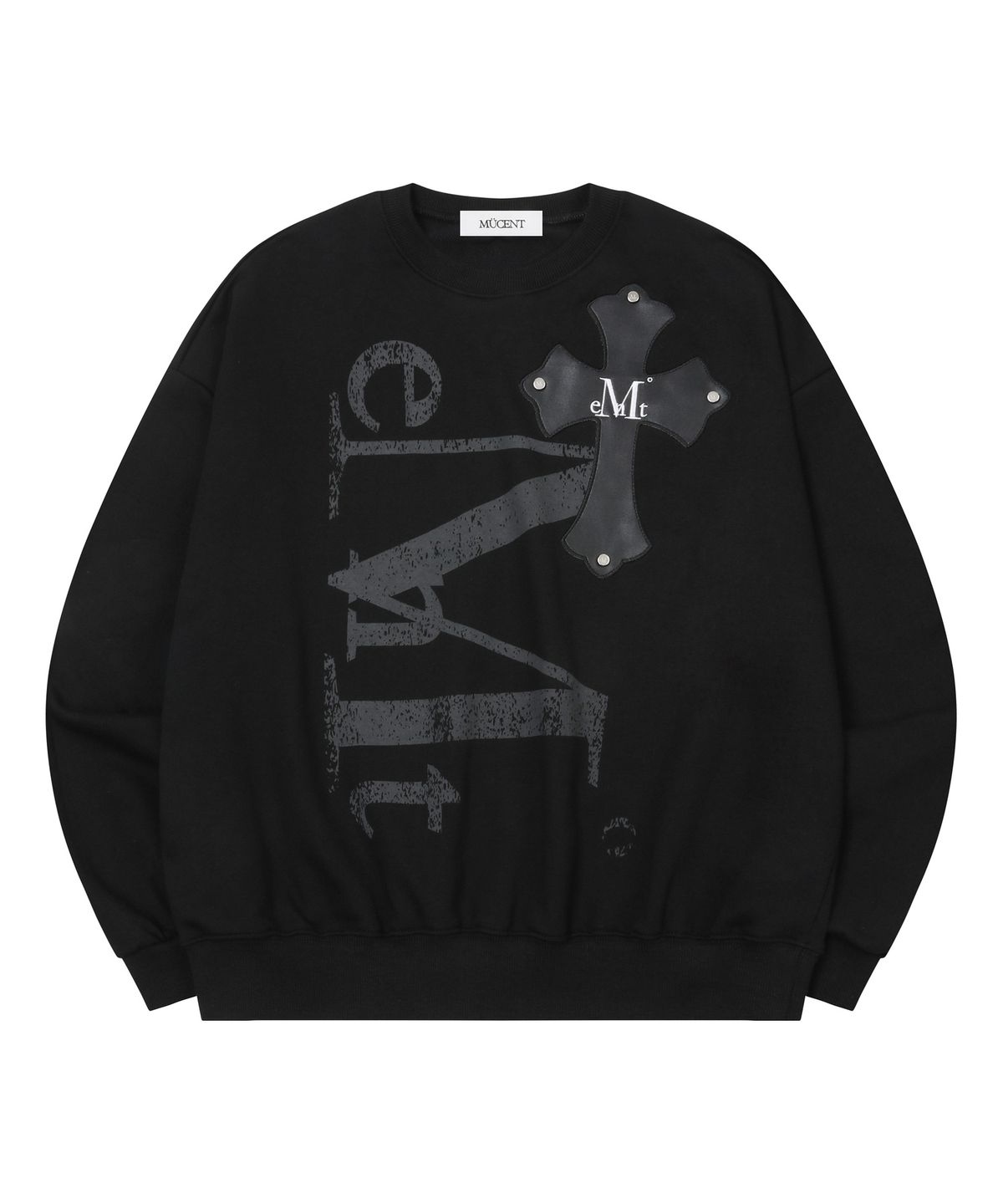 MUCENT 但丁 裂紋 標誌 十字 皮革 長袖