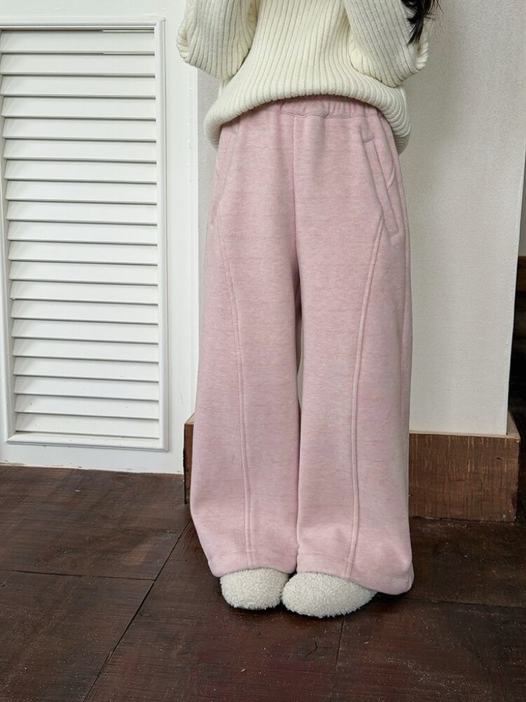 四色版型好看加絨毛呢褲