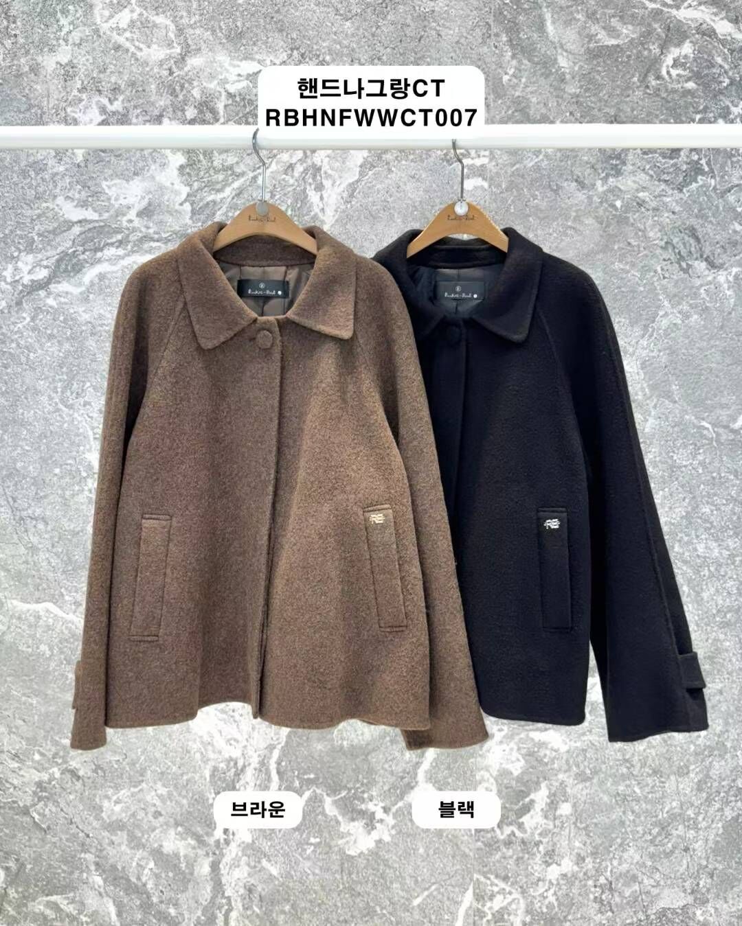 RB5282 羊絨插肩反領外套