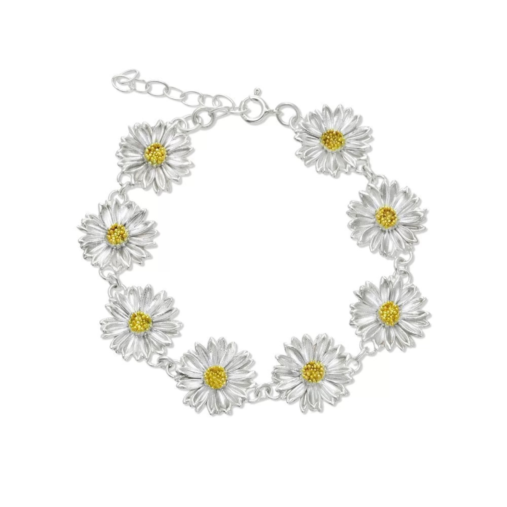 1TA0524-285 THALLO Daisy Field Daisy Bracelet Statement 24K Gold and Sterling Silver #s189a (A-SK-E)