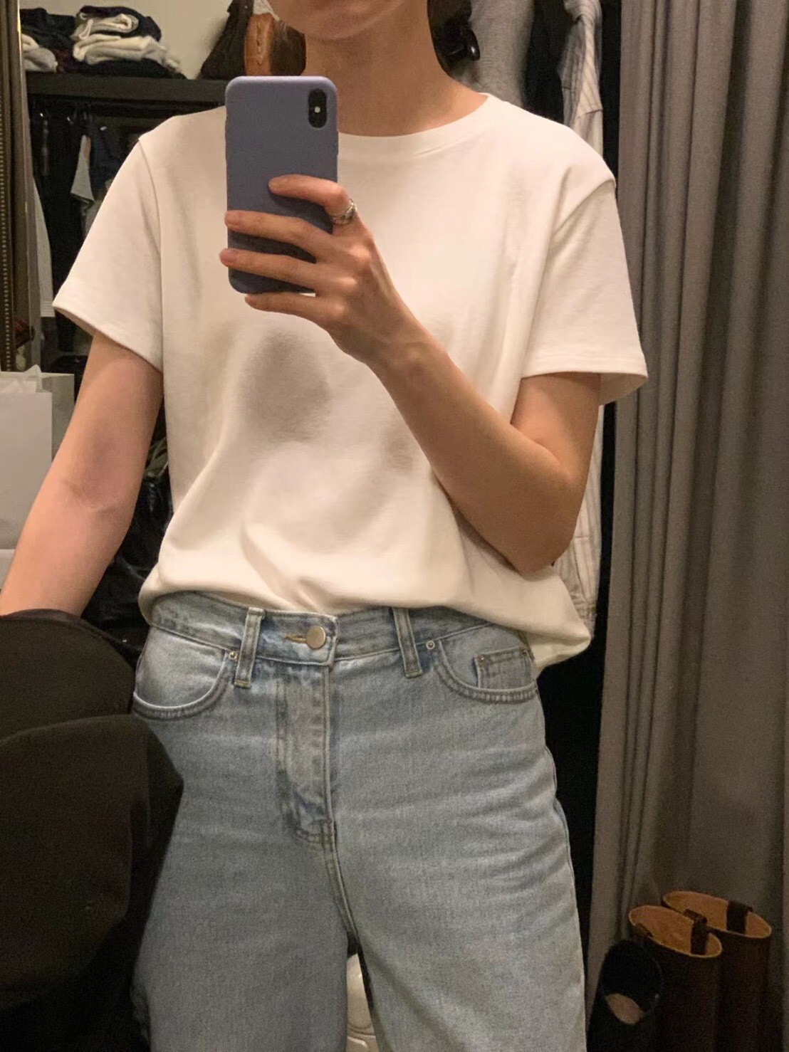 #AC77內磨毛簡約素T(黑/白/灰)