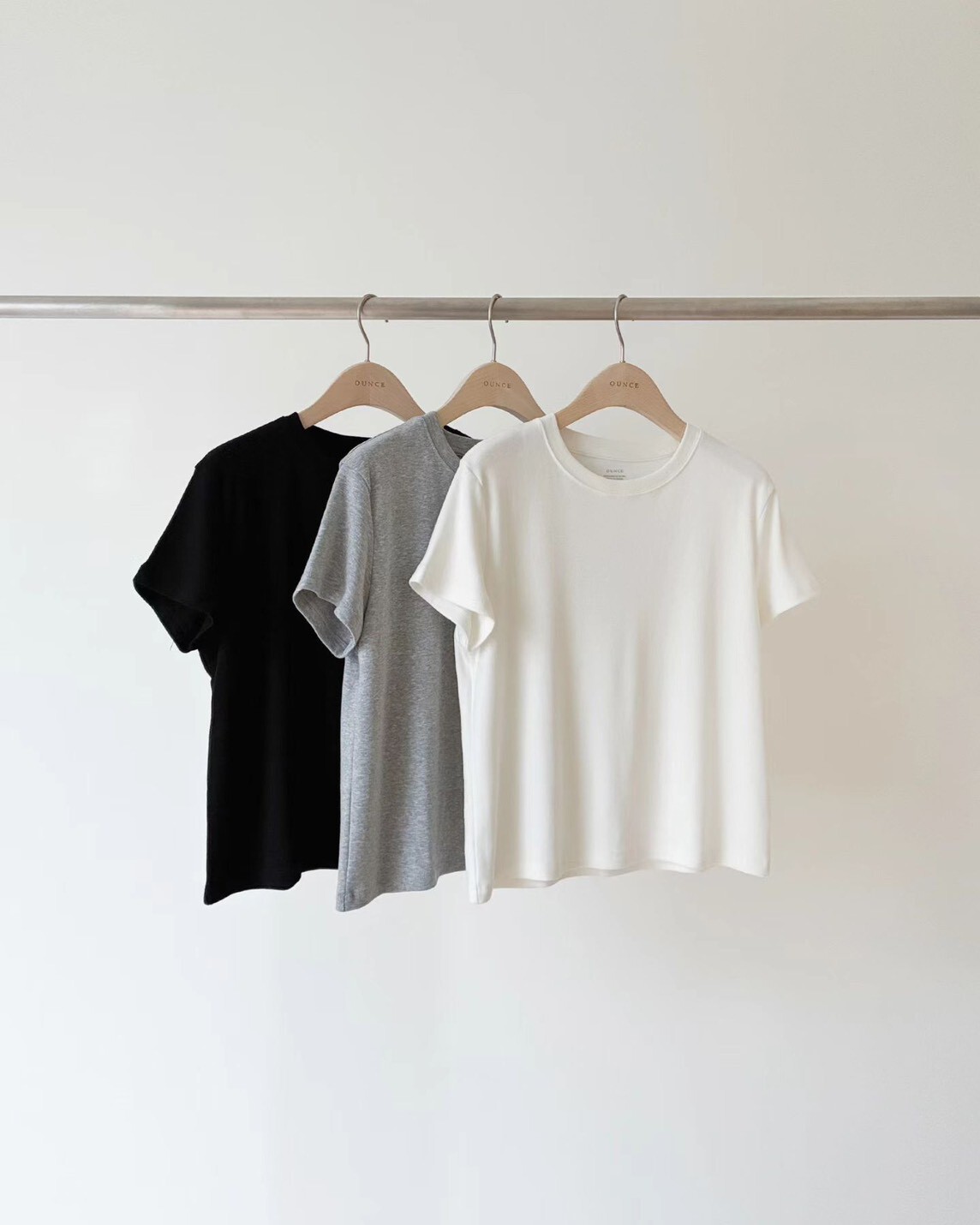 #AC77內磨毛簡約素T(黑/白/灰)