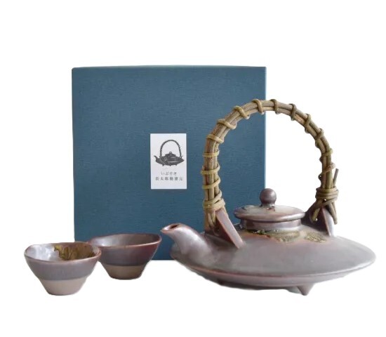 【長太郎焼窯元】【黒千代香 1.5合（盃２個付）】【黑薩摩陶瓷酒器】【鹿兒島指宿】