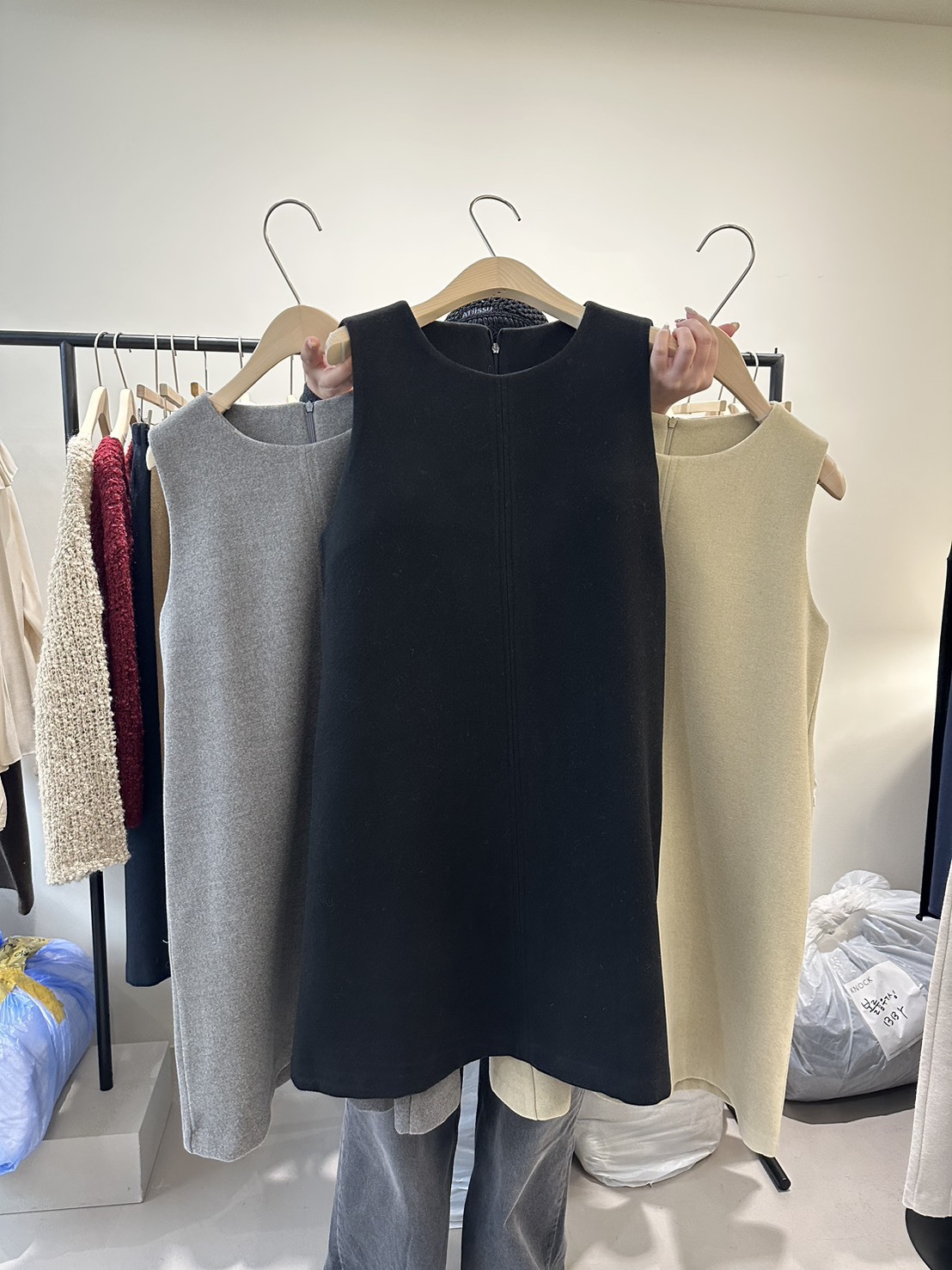 【韓國廠播】 A06 毛呢優雅小洋裝