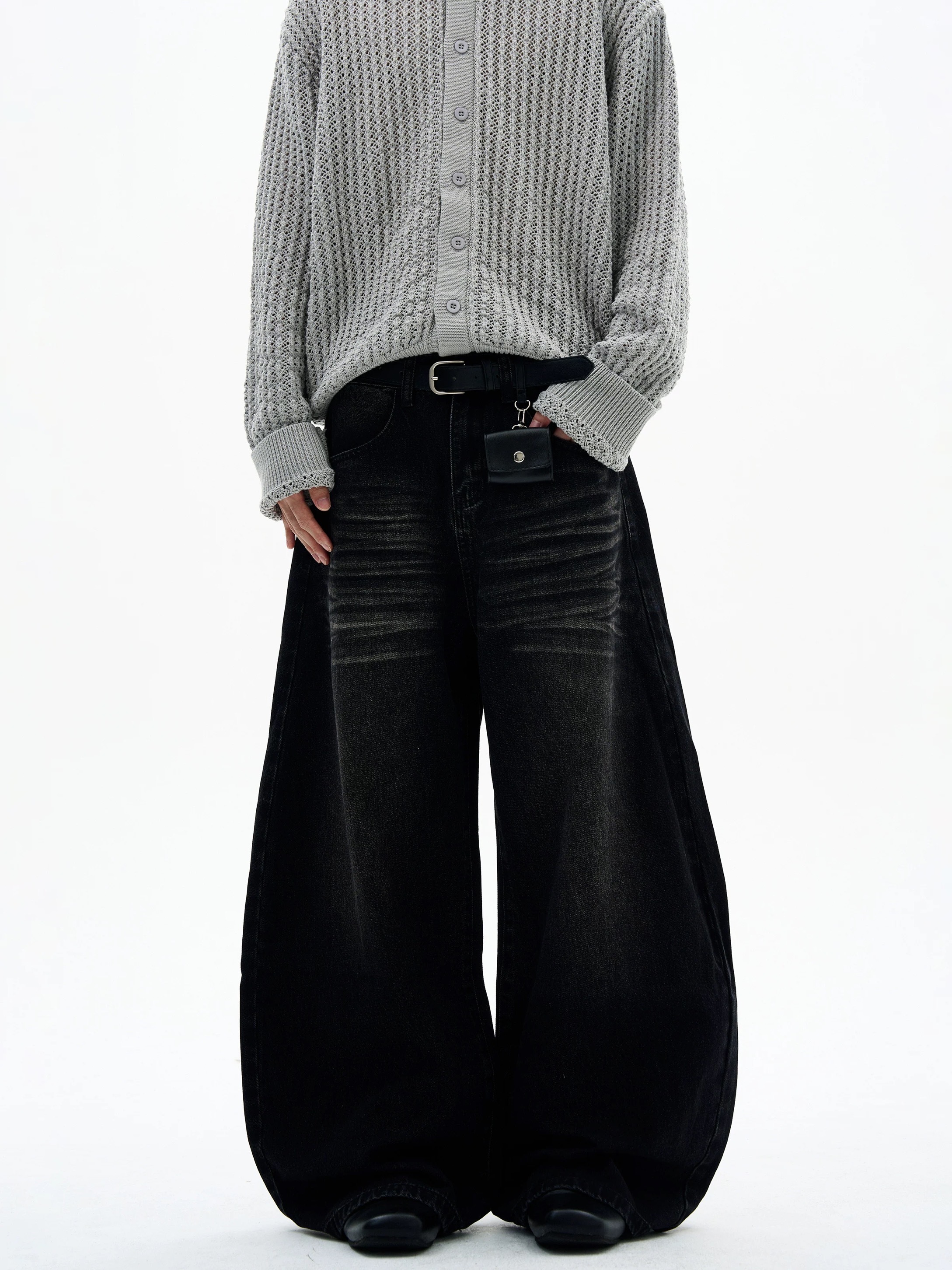 - SIMPLEACTION - 美式復古水洗貓鬚彎刀褲