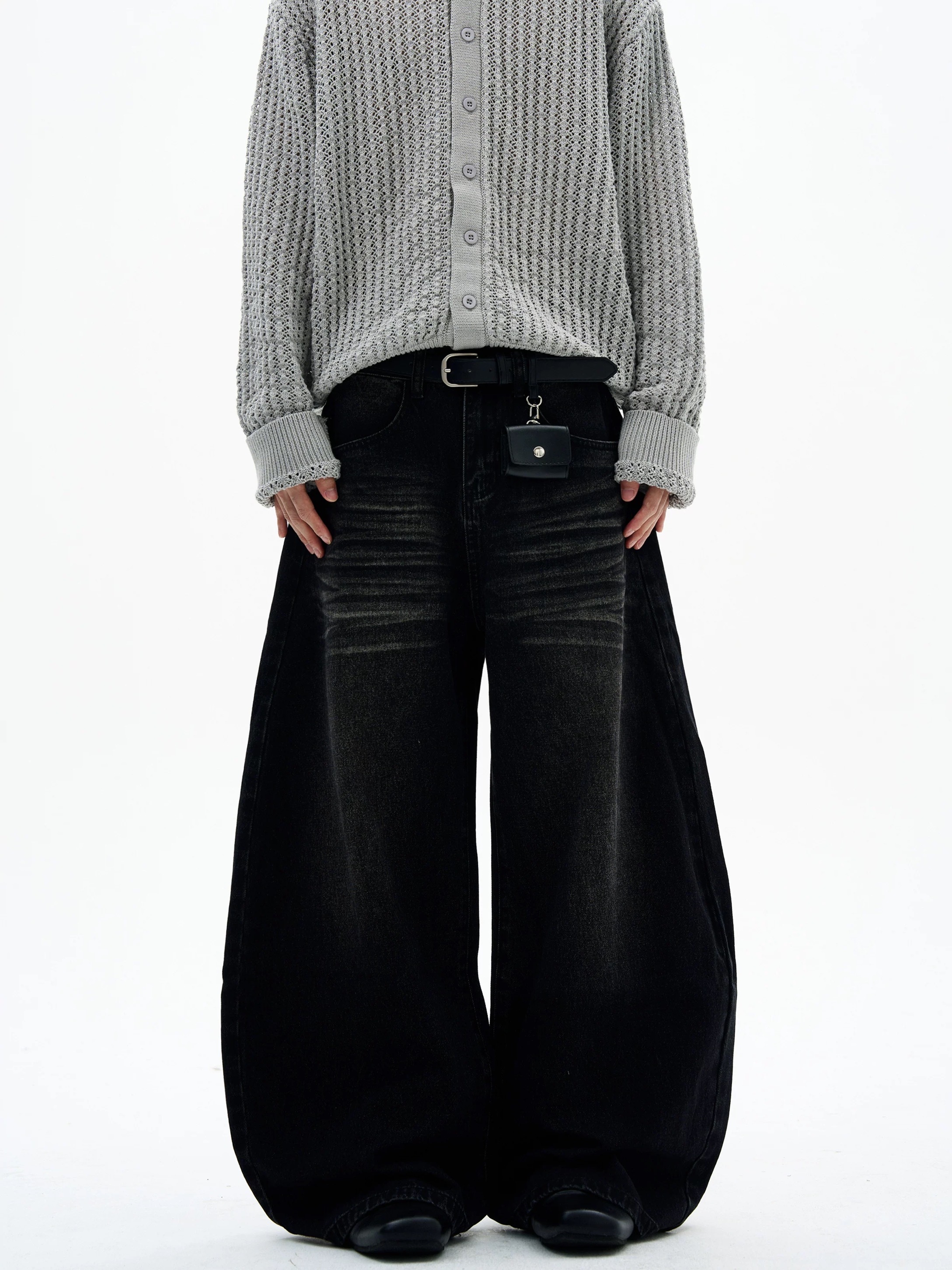 - SIMPLEACTION - 美式復古水洗貓鬚彎刀褲