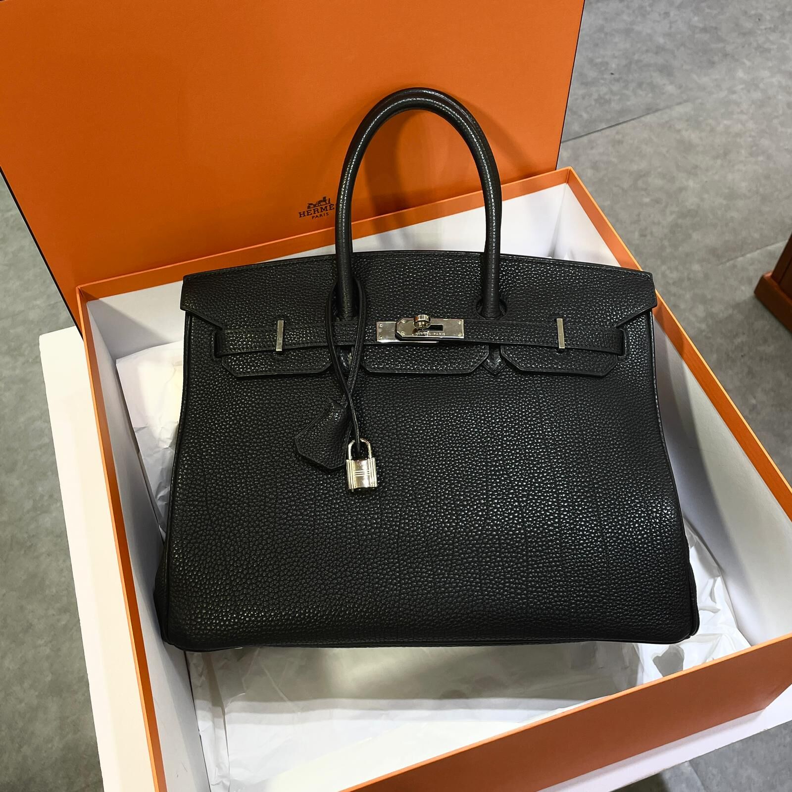 95%NEW二手BIRKIN 35 黑色TOGO皮/銀扣 NOIR PHW #B35 #栢金包35 #香榭站正品