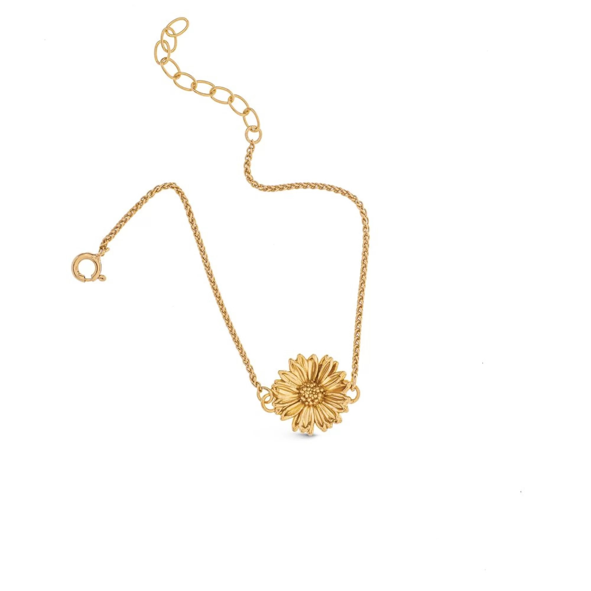 1TA0524-146 THALLO Daisy Field Daisy Bracelet 24K Gold Vermeil on Sterling Silver Pearl #s157a (A-SK-E)