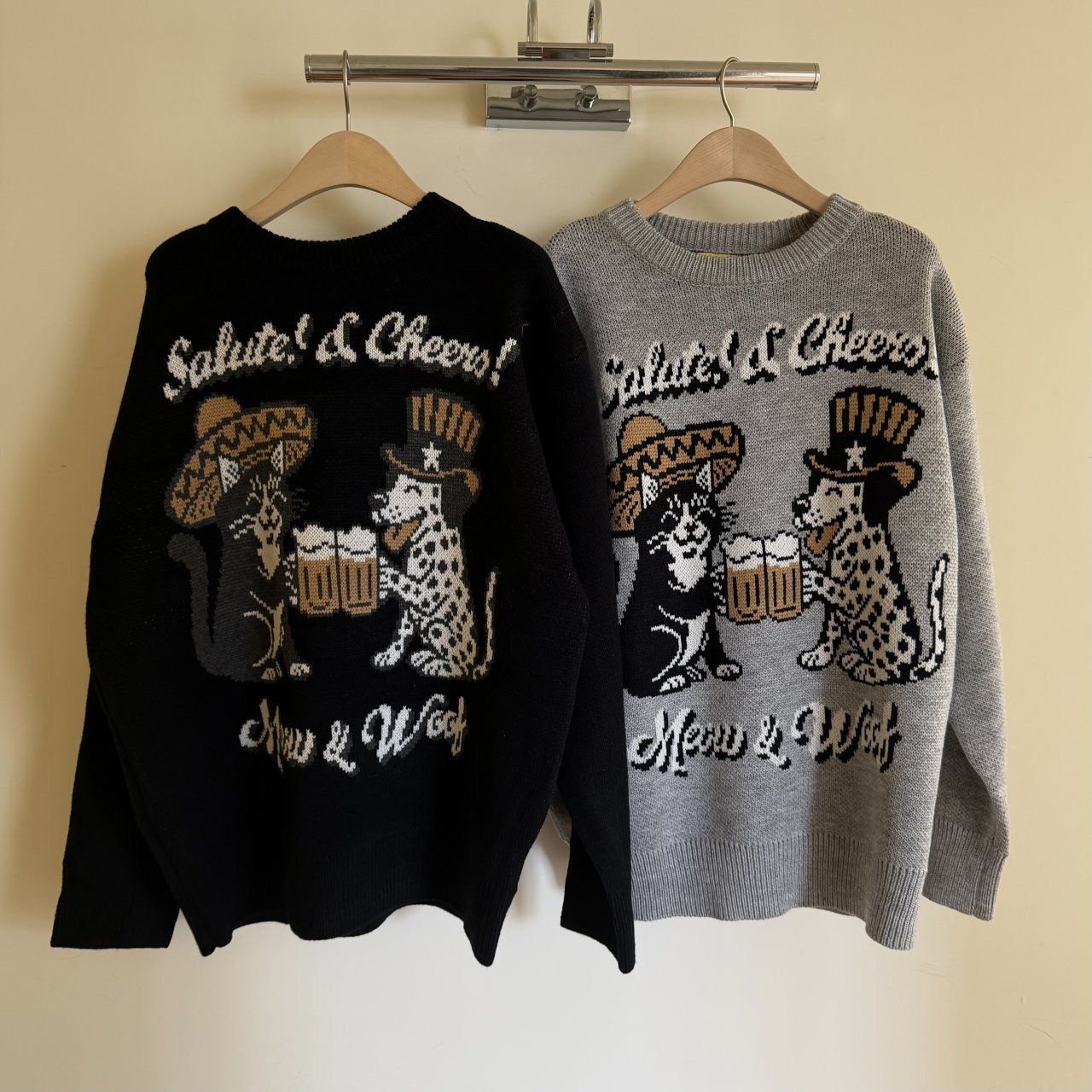 英文字圖案針織衫 BY-470T