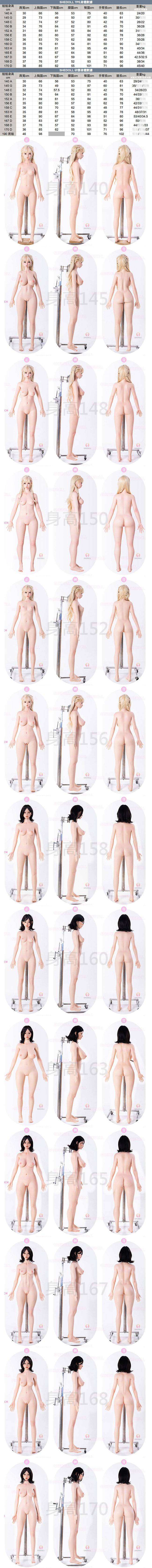 SHEDOLL 擬真矽膠娃娃 規格數據及客製選項 shedoll sex doll customize option