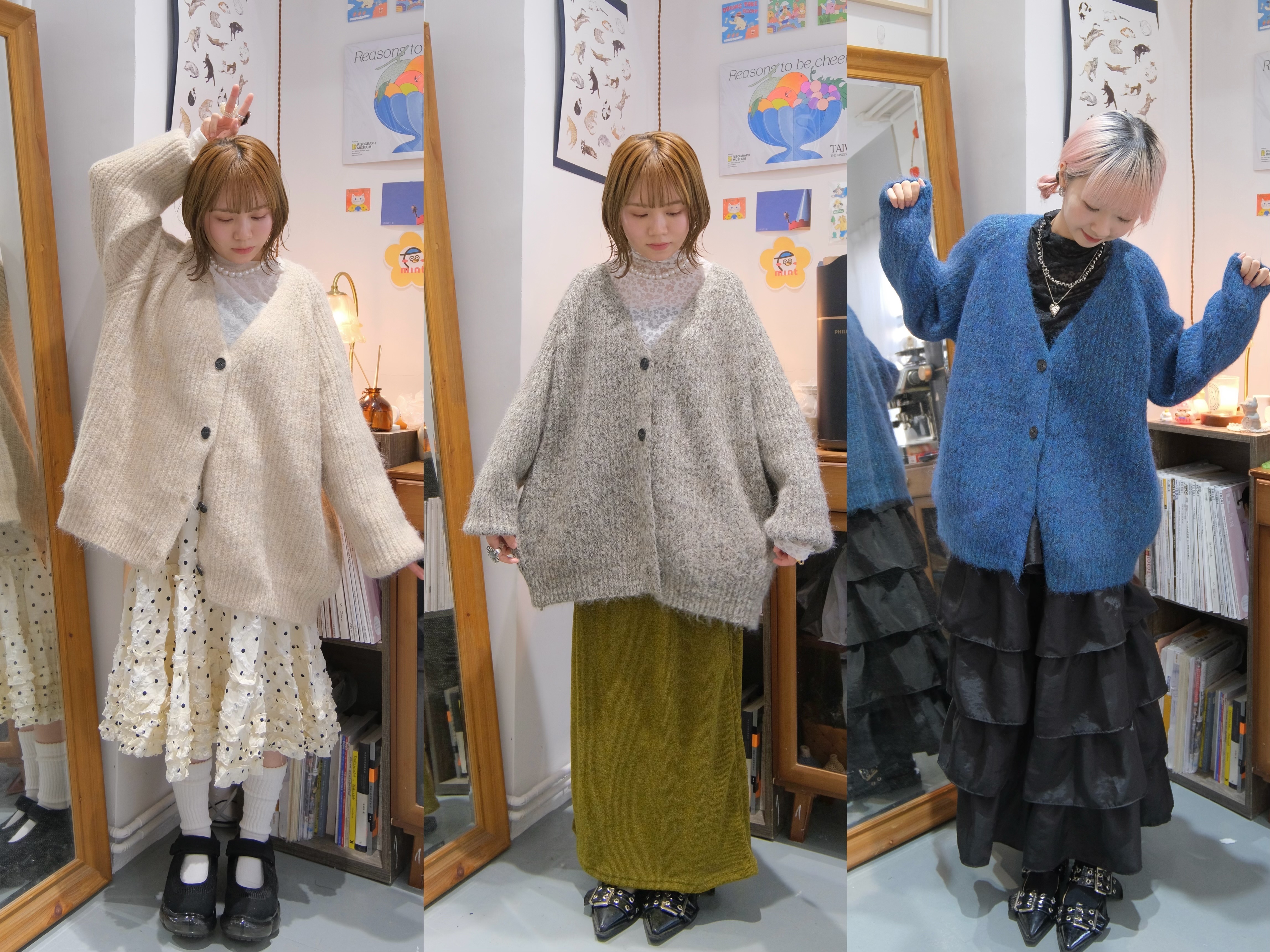 混色小寬鬆毛衣