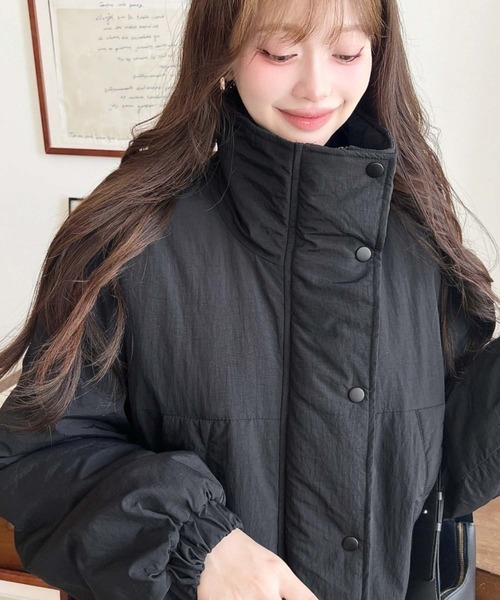 日本🇯🇵連線 Moment+ 寬鬆尼龍夾克外套 絎縫襯裡 抽繩 外套 夾克 保暖外套 尼龍外套 2色(任買兩件711免運)/預購