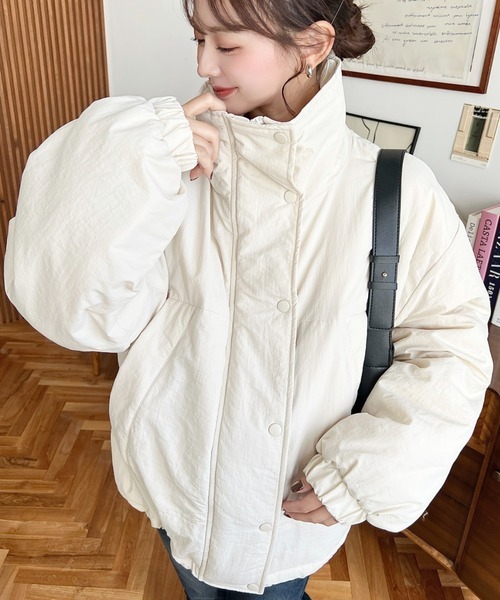 日本🇯🇵連線 Moment+ 寬鬆尼龍夾克外套 絎縫襯裡 抽繩 外套 夾克 保暖外套 尼龍外套 2色(任買兩件711免運)/預購