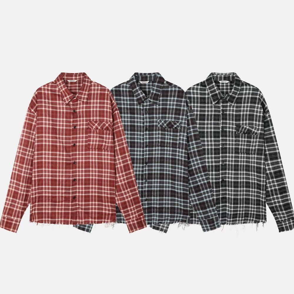 格仔長袖恤衫 2S1-010S