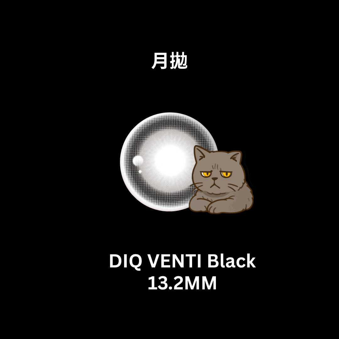 [13.2mm] FiPN DiQ Venti 1 Month Black｜月拋彩妝隱形眼鏡｜每盒2片