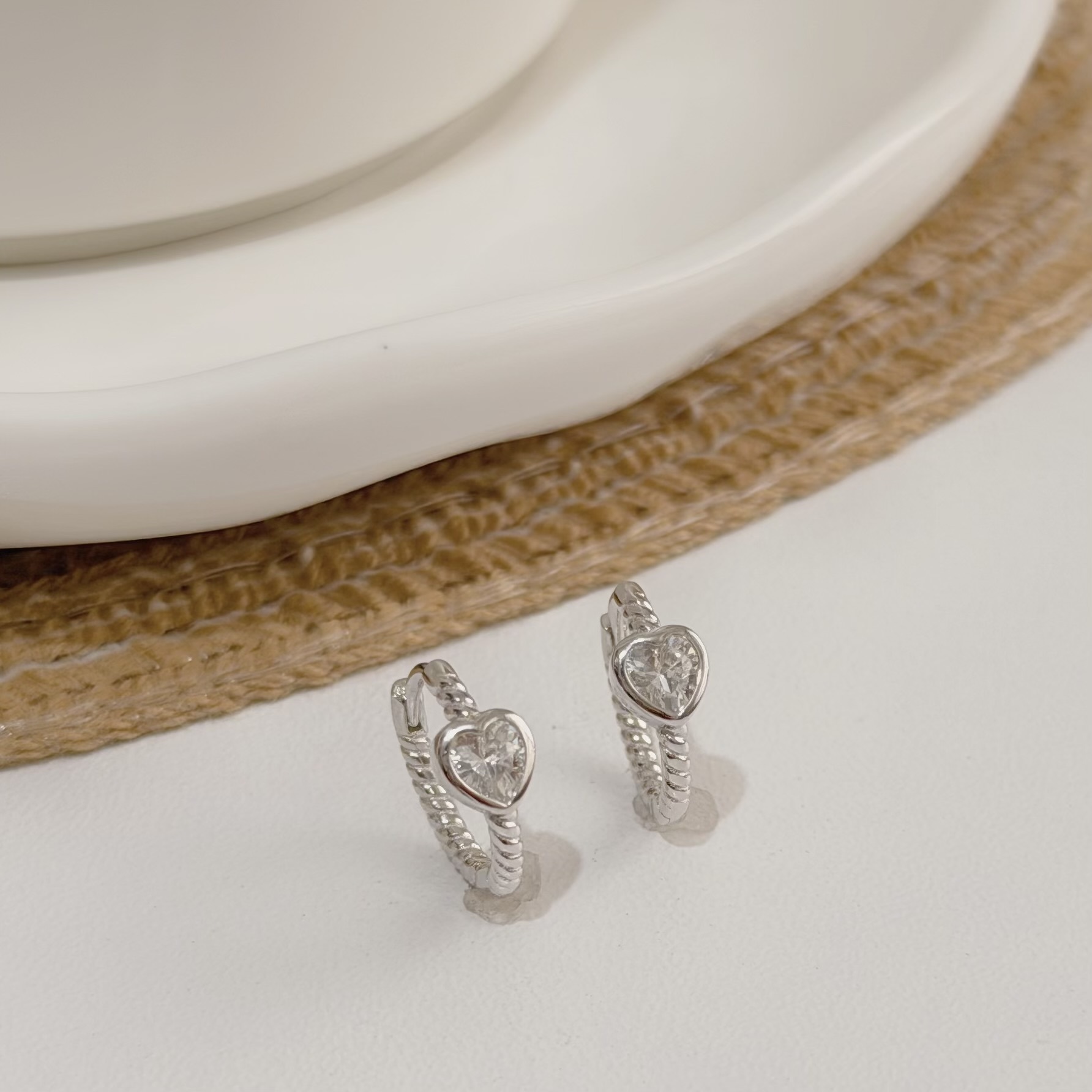 【輕奢】麻花愛心純銀易扣