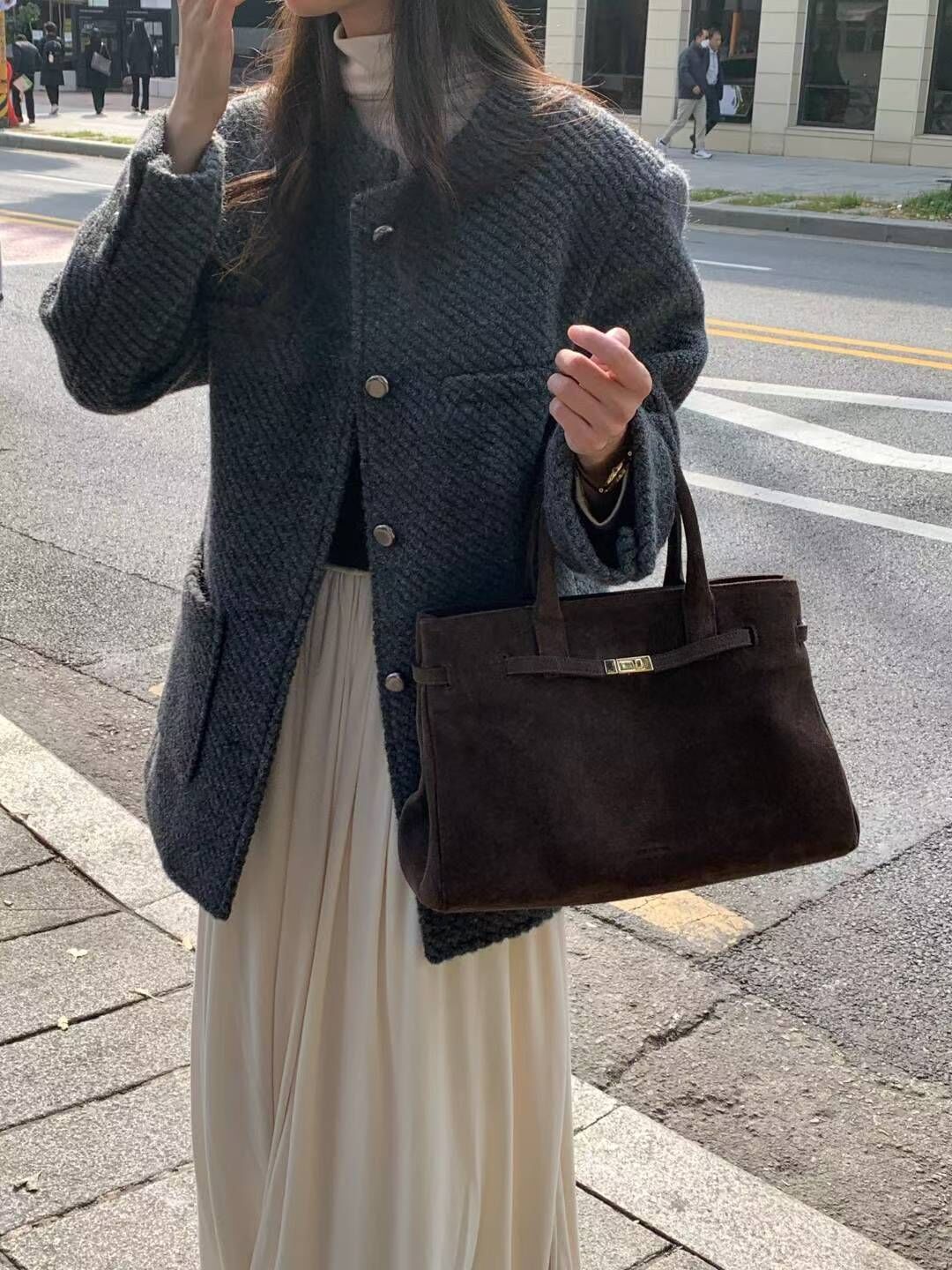 AY5251 麂皮長方手提包 *特價* (充值購物金不適用)