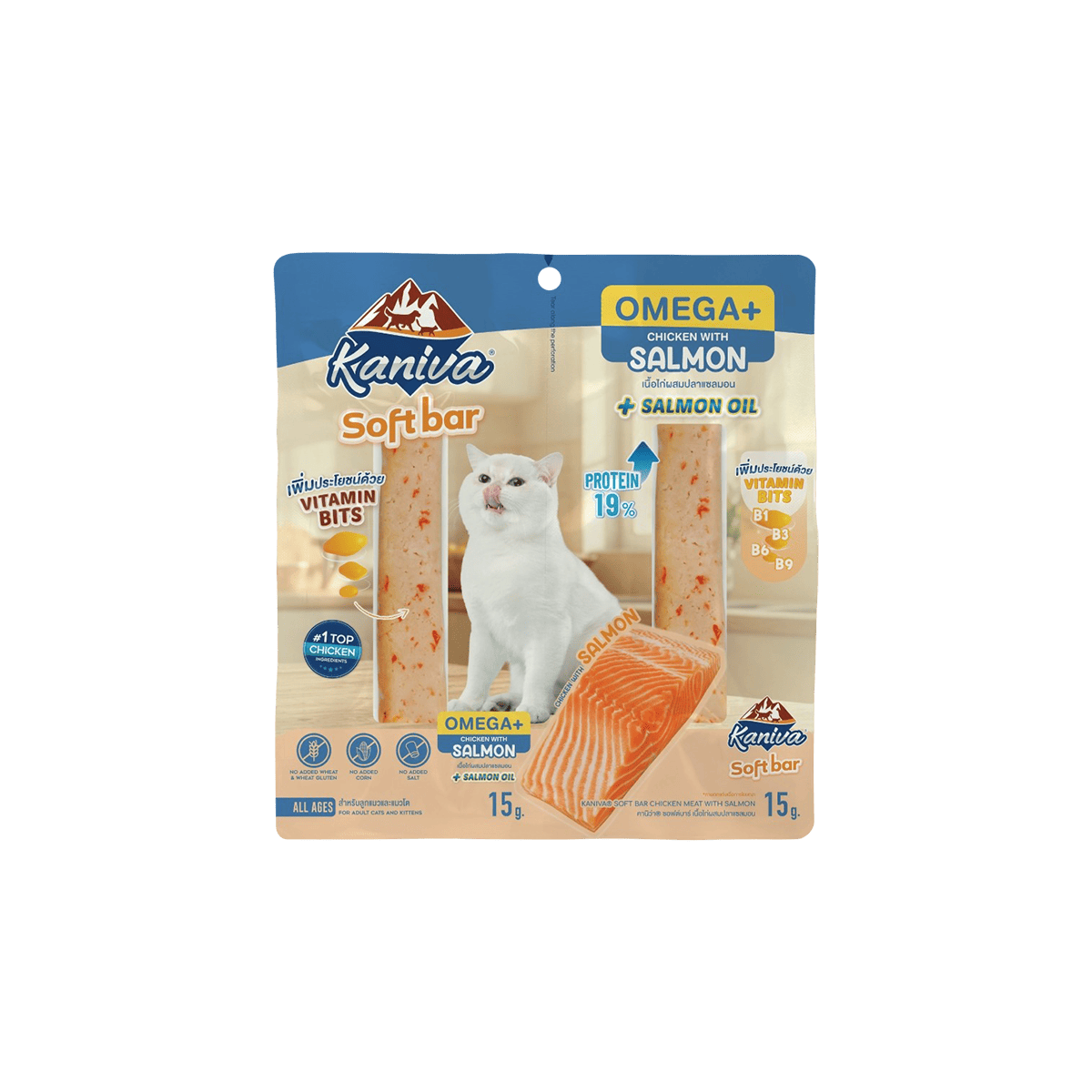 泰國Kaniva Soft Bar 貓咪軟棒零食盒裝 - 雞肉三文魚味