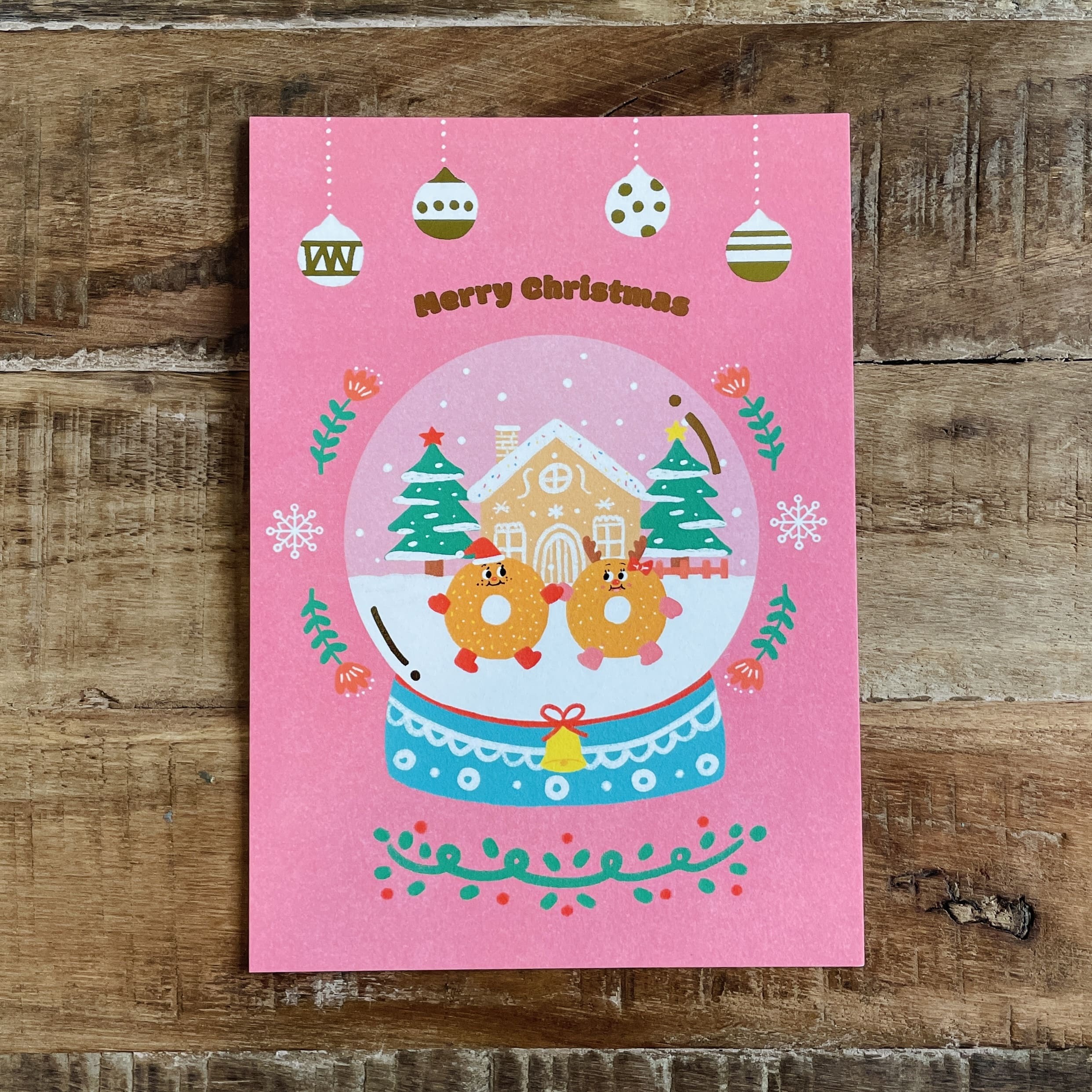 甜甜圈小子的糖霜聖誕/燙金明信片