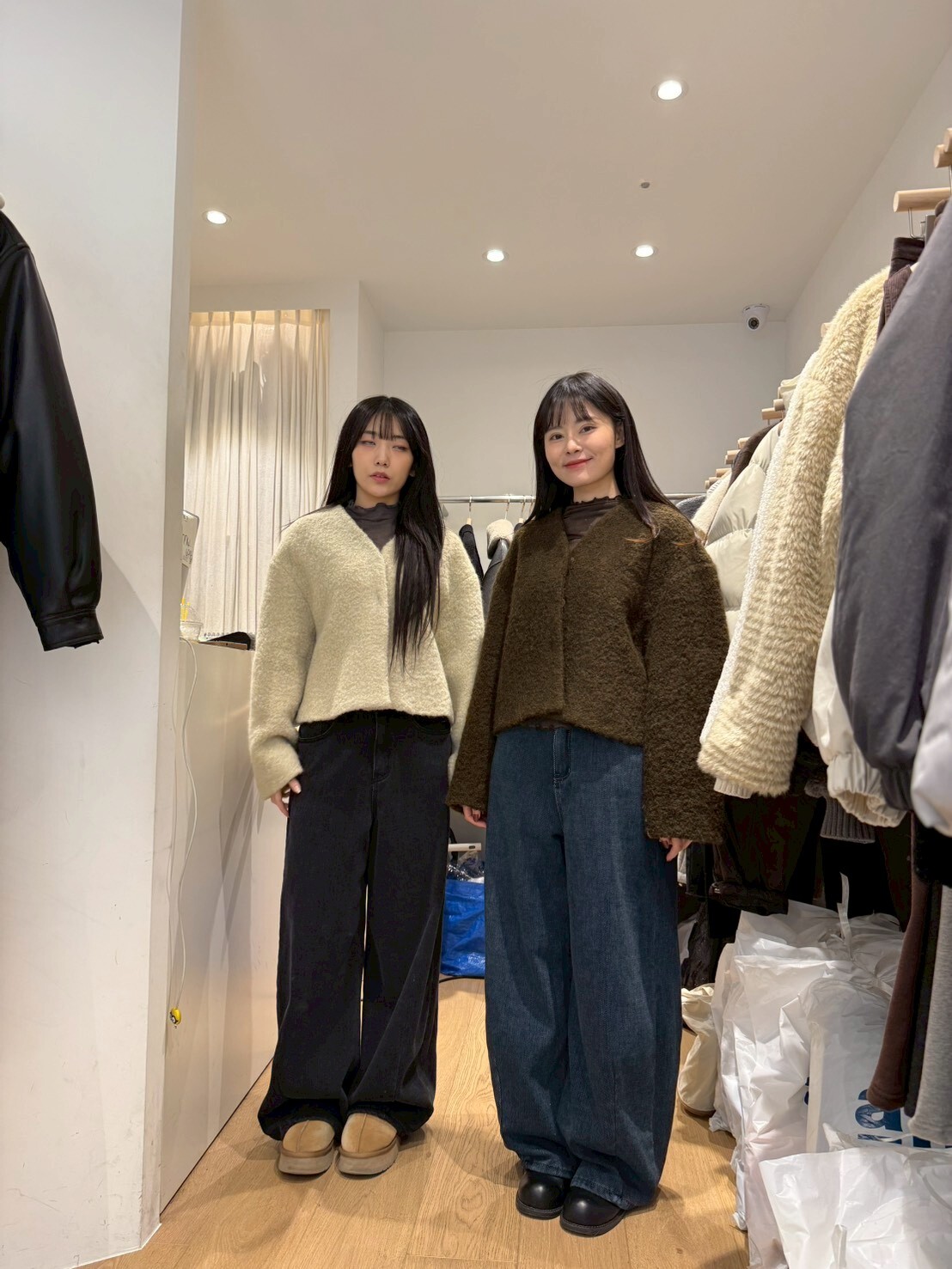 TF5235 泰迪熊羊絨V領外套