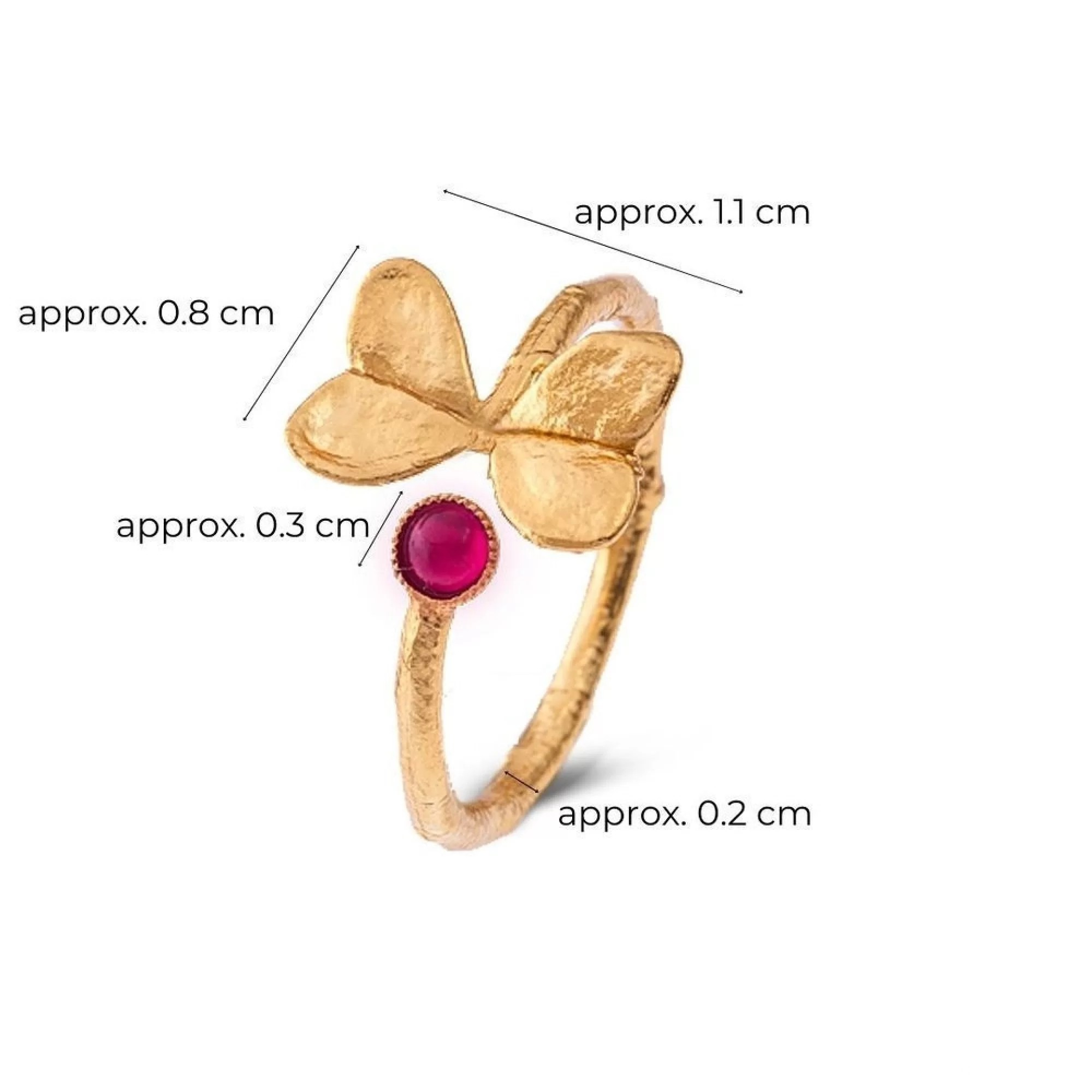 1TA0524-478 THALLO Pnoe Trefoil Ring 24K Gold Vermeil on Sterling Silver Mop #s812a (A-SK-E)