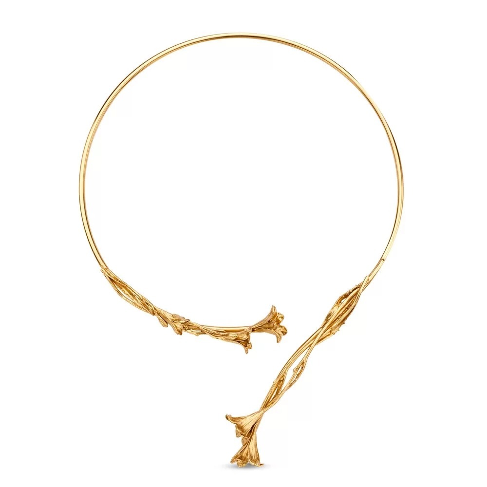 1TA0524-482 THALLO Eli Necklace Statement, With Flexible Wire, 24K Gold Vermeil on Sterling Silver #s331b (A-SK-E)