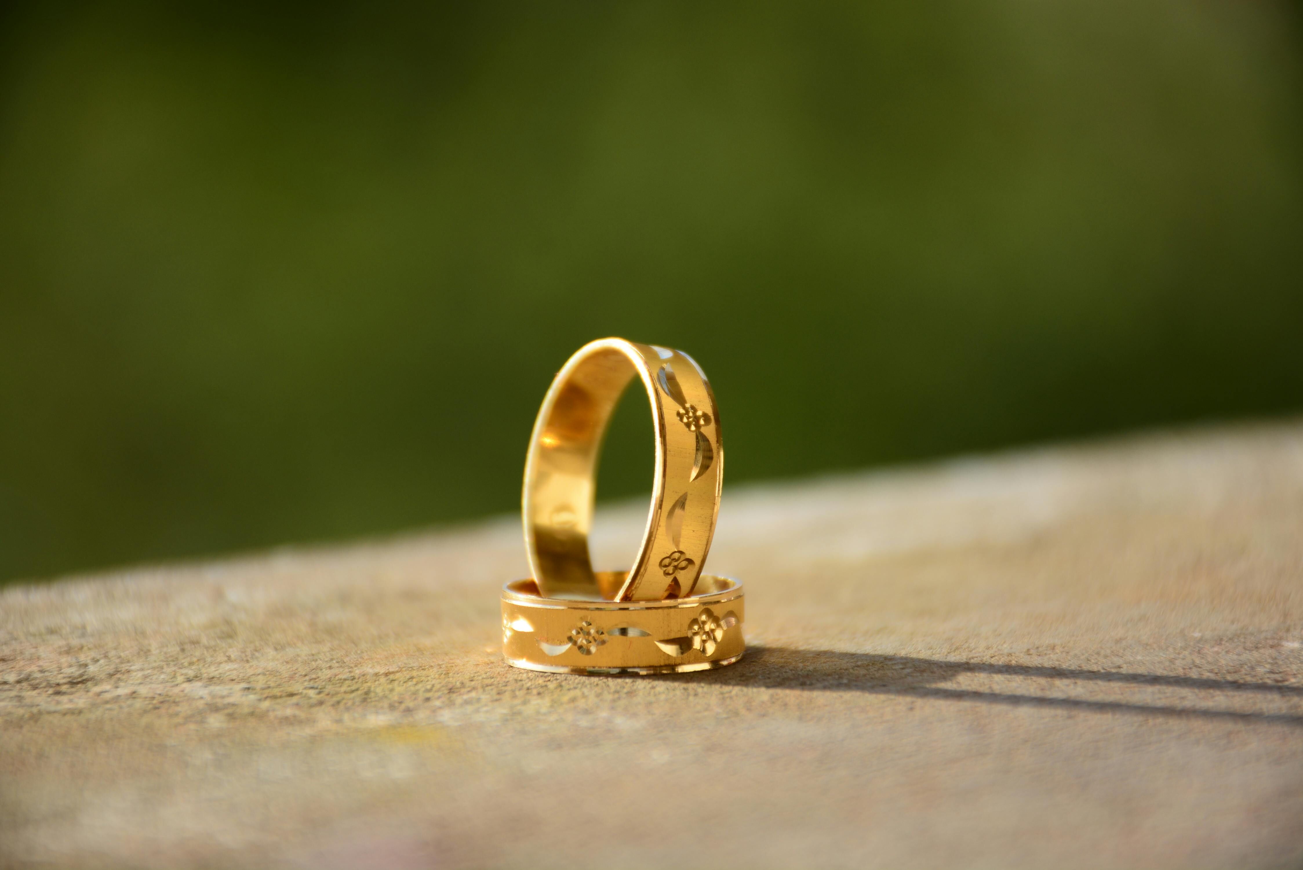 A pair of gold rings.