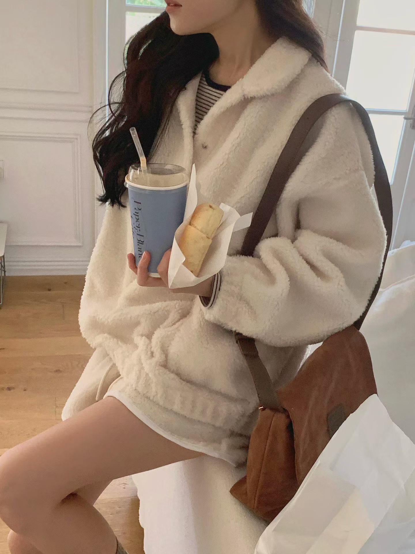 Fleece anorak sweatshirt