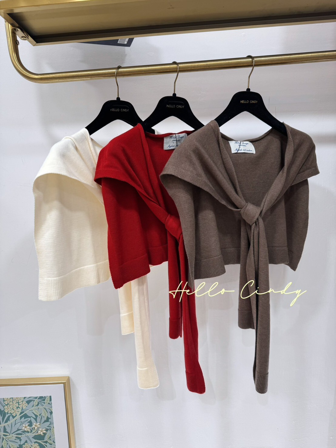 B11120 可可愛愛質感還不錯的針織披肩