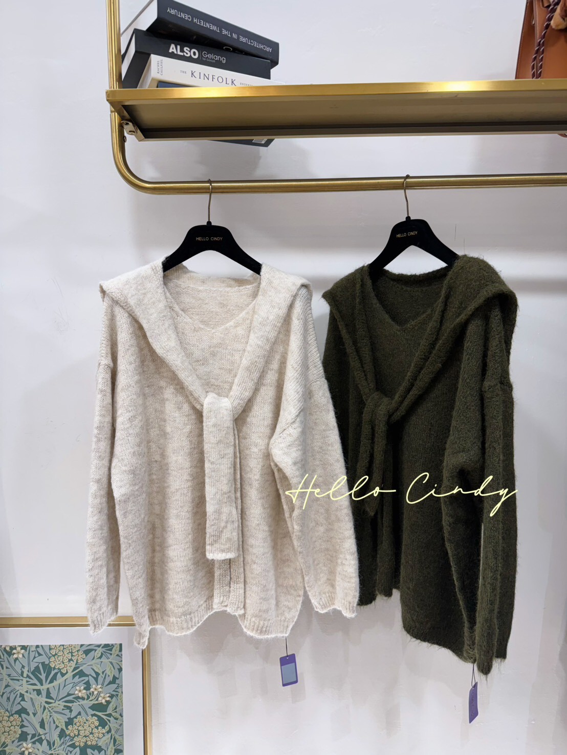 B11111優雅感大V 披肩長版針織毛衣