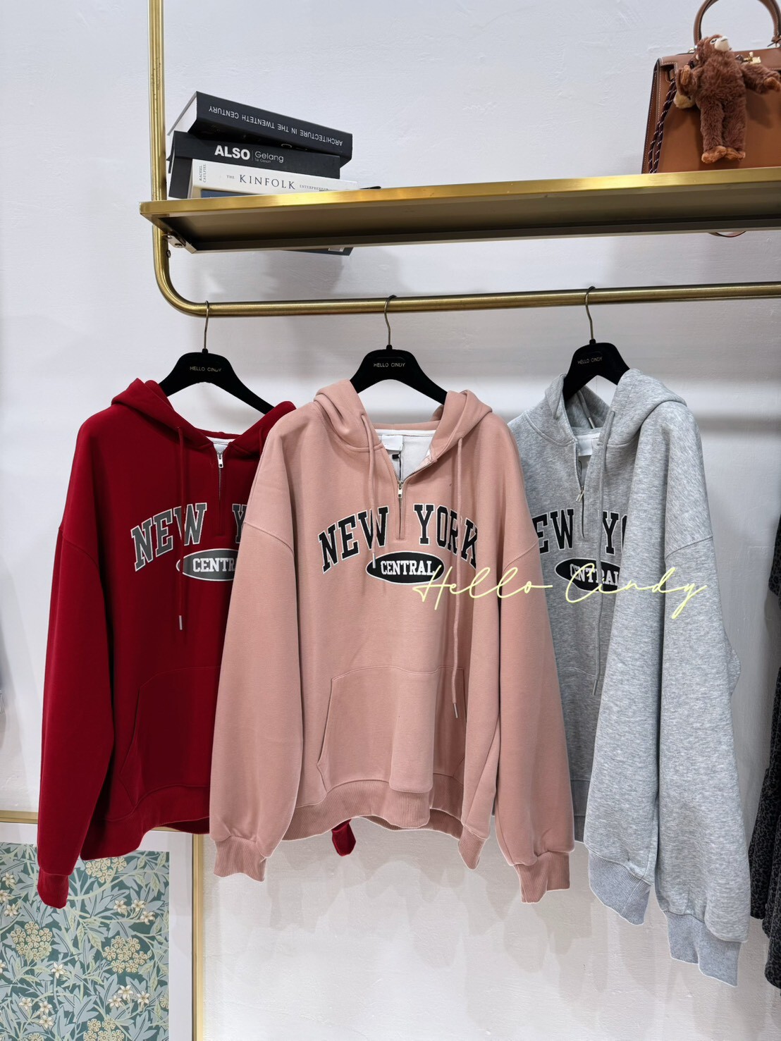 B11104Cindy自留美式Over size連帽大學T