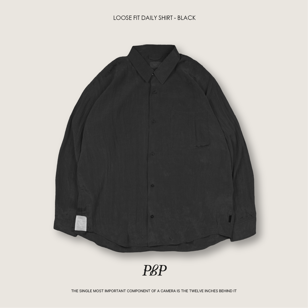 P.B.P - LOOSE FIT DAILY SHIRT  - BLACK