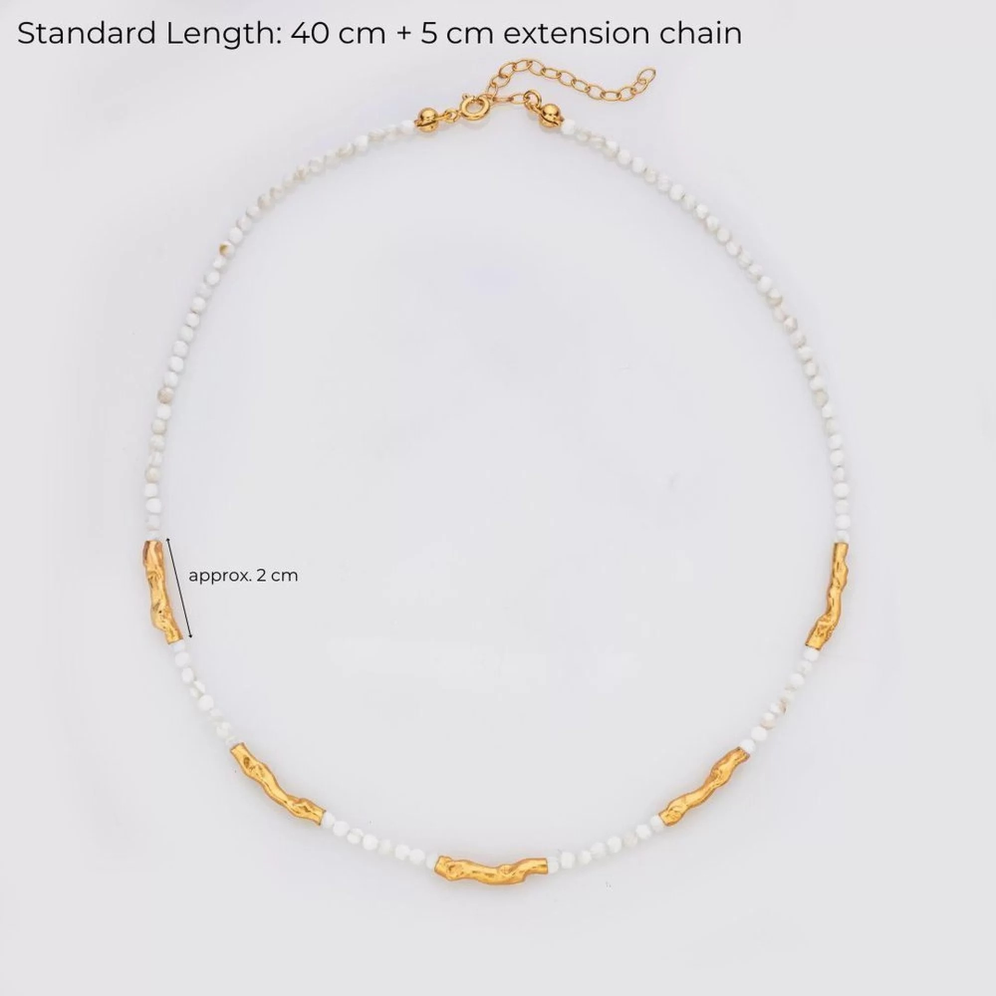 1TA0524-484 THALLO Amelia Necklace Geometric Layer 24k Gold Vermeil On Sterling Silver Mop #s805b (A-SK-E)