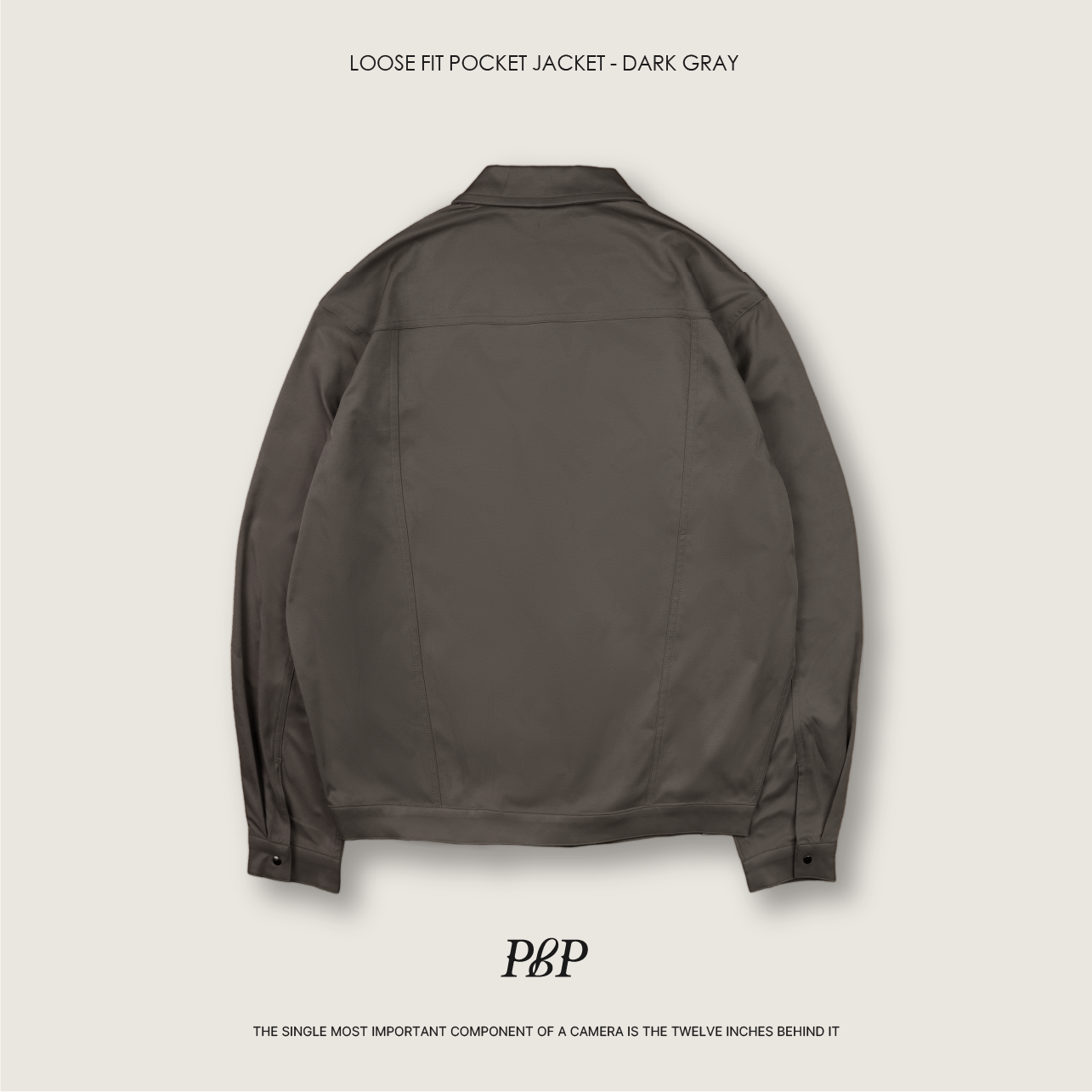 P.B.P - LOOSE FIT POCKET JACKET  - DARK GRAY