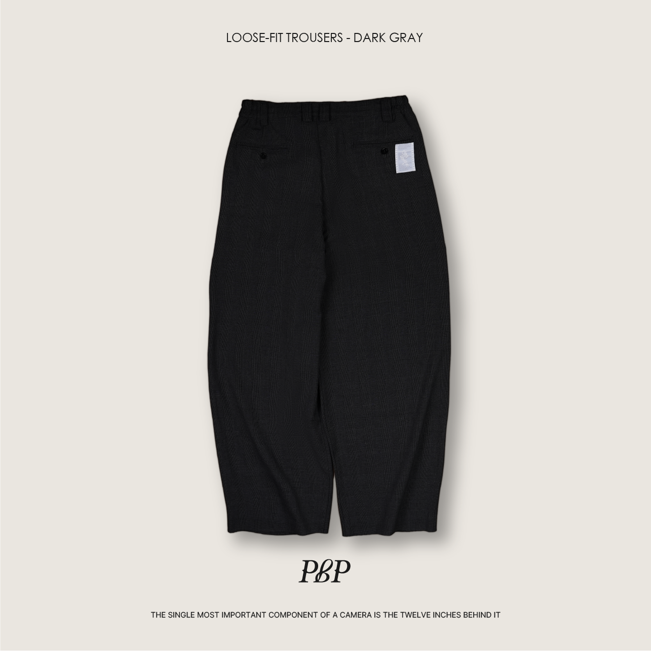 P.B.P - LOOSE-FIT TROUSERS  - DARK GRAY