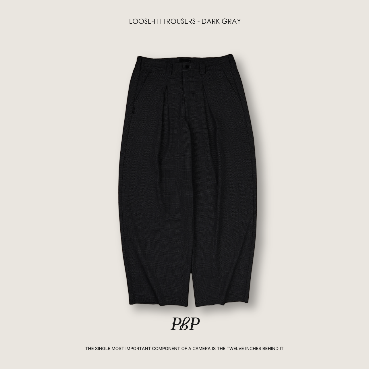 P.B.P - LOOSE-FIT TROUSERS  - DARK GRAY