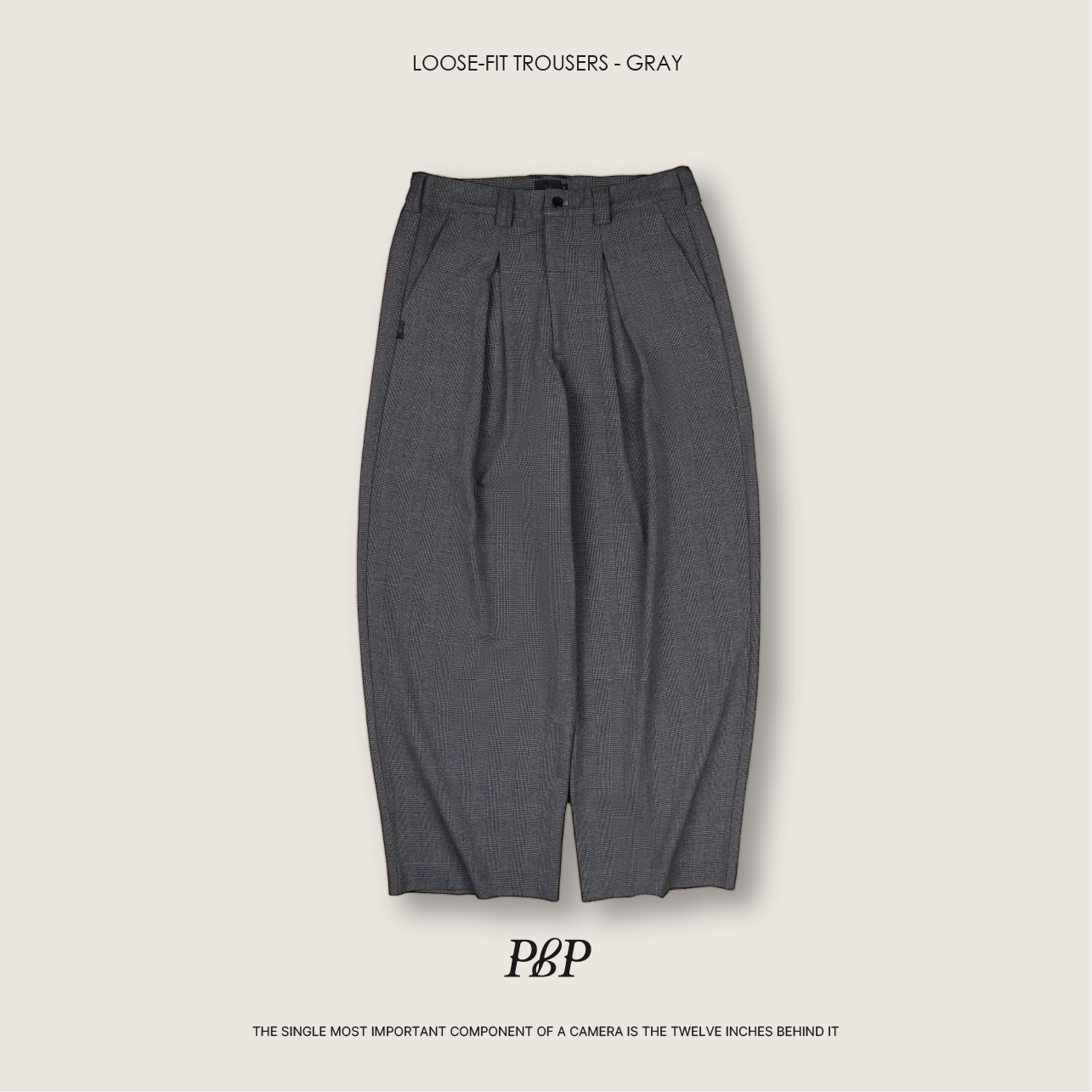 P.B.P - LOOSE-FIT TROUSERS  - GRAY