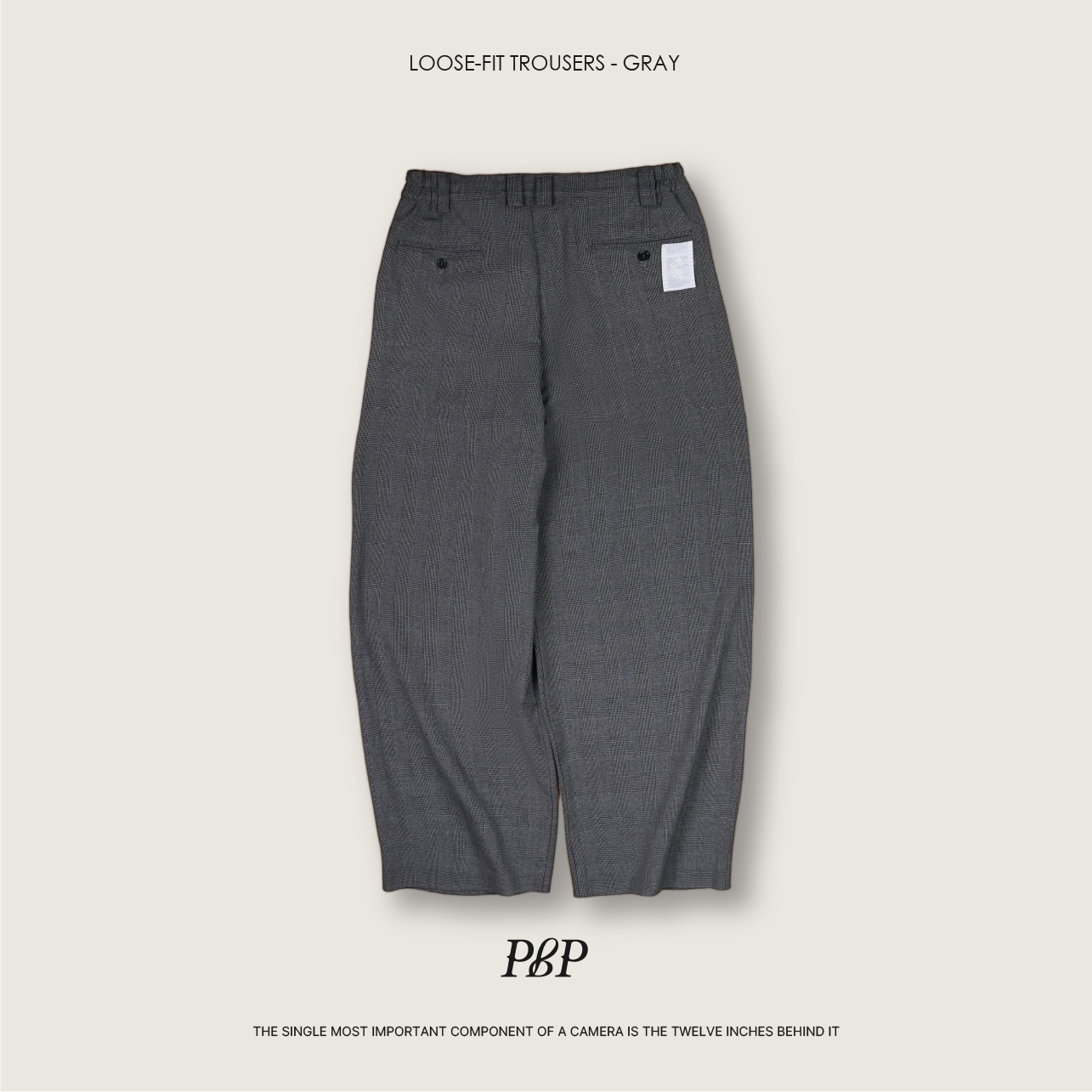 P.B.P - LOOSE-FIT TROUSERS  - GRAY