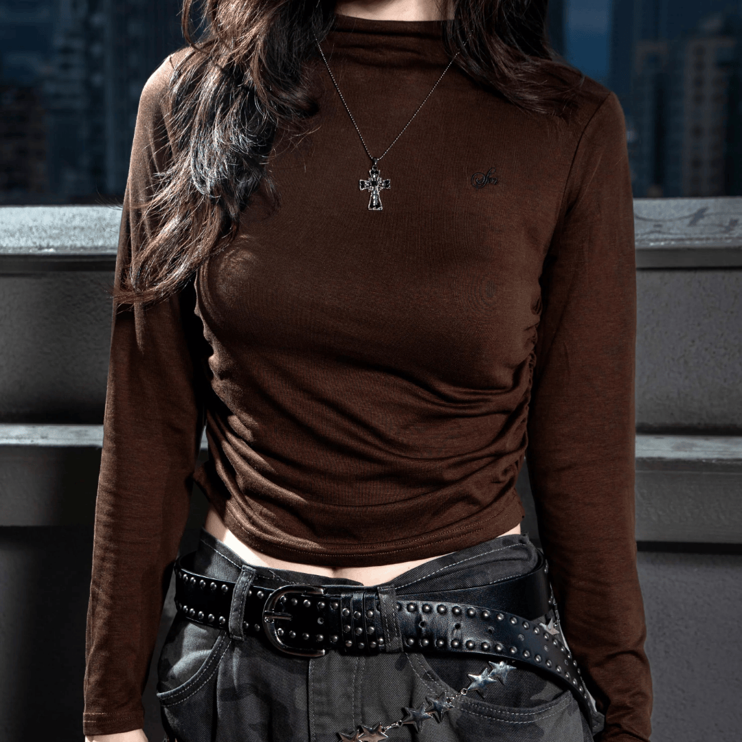 SIMON MADE GC-2518 韓系 極簡 小高領 薄長袖 女孩必備 穿搭 小刺繡