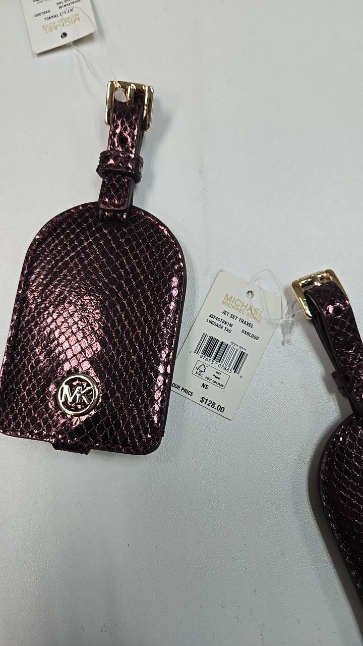 [S] MICHAEL KORS OXBLOOD 35F4GTVN1M JET SET TRAVEL LUGGAGE TAG, 197853078659 (SMK1319)