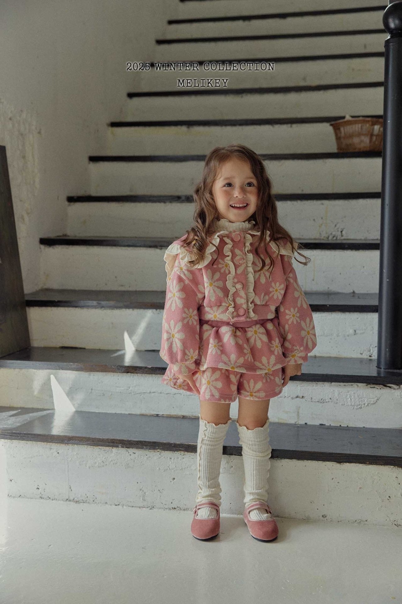 Melikey Big Flower Frill Cardigan