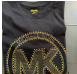 [S] MICHAEL KORS BLACK STUDED LOGO CHARM ORGANIC COTTON JERSEY T-SHIRT, JS451DC97J-BLACK (SMK1323)