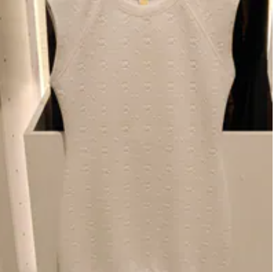 [S] MICHAEL KORS WHITE BLACK RAGLAN SLEEVE LOGO JACQUARD SWEATER DRESS, JS582ZGBLL-WHITE (SMK1326)