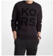 [S] MICHAEL KORS BLACK KORS COTTON BLEND SWEATSHIRT, OF4529Q5MF-BLACK (SMK1331)