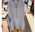[S] MICHAEL KORS SHORE BLUE LOGO JACQUARD ZIP UP DRESS, JS582ZXHHZ-SHORE BLUE (SMK1337)